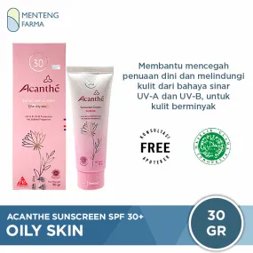 Acanthe Sunscreen SPF 30 For Oily Skin - Tabir Surya Kulit Berminyak
