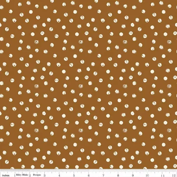 Blush n' Butterscotch by Simple Simon and Company for Riley Blake Designs - Dots Cinnamon - C15593-CINNAMON - Sold in 1/2 yard increments