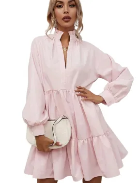 Button Cuff Mini Dress