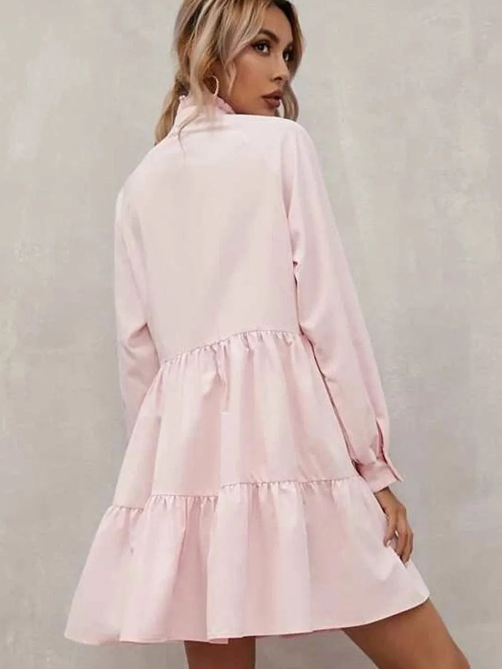 Button Cuff Mini Dress