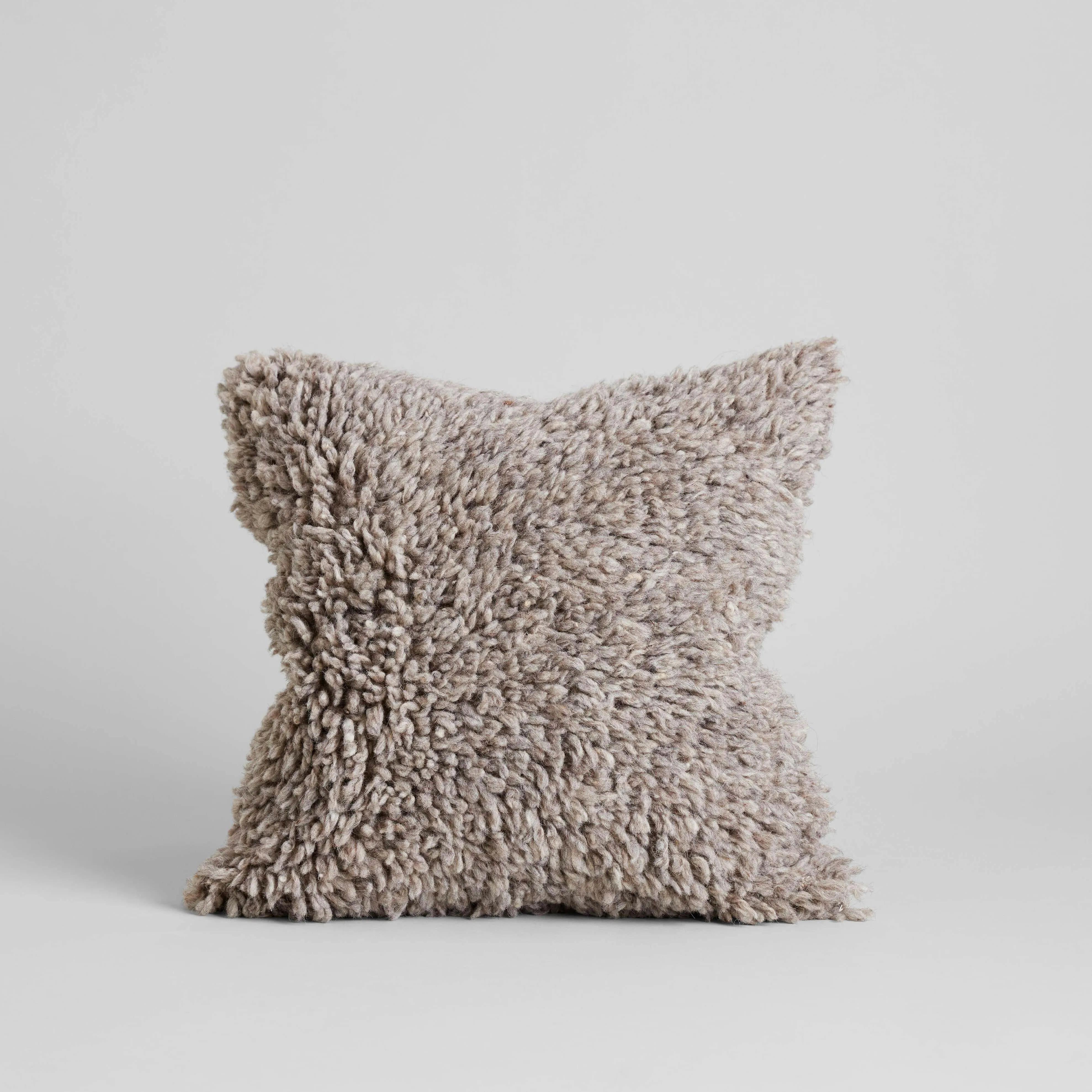 Handmade Wool Shag Pillow, 18x18