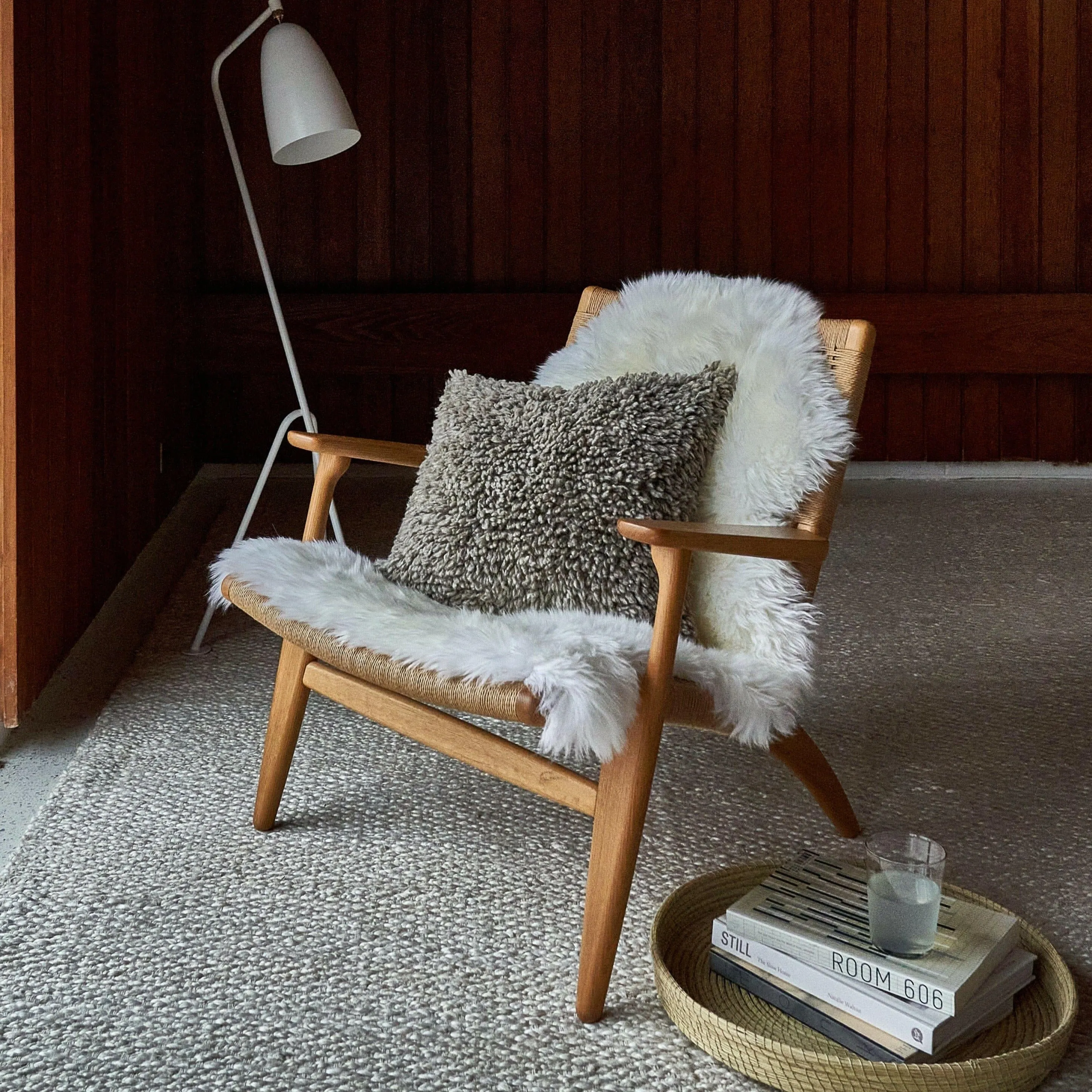 Handmade Wool Shag Pillow, 18x18