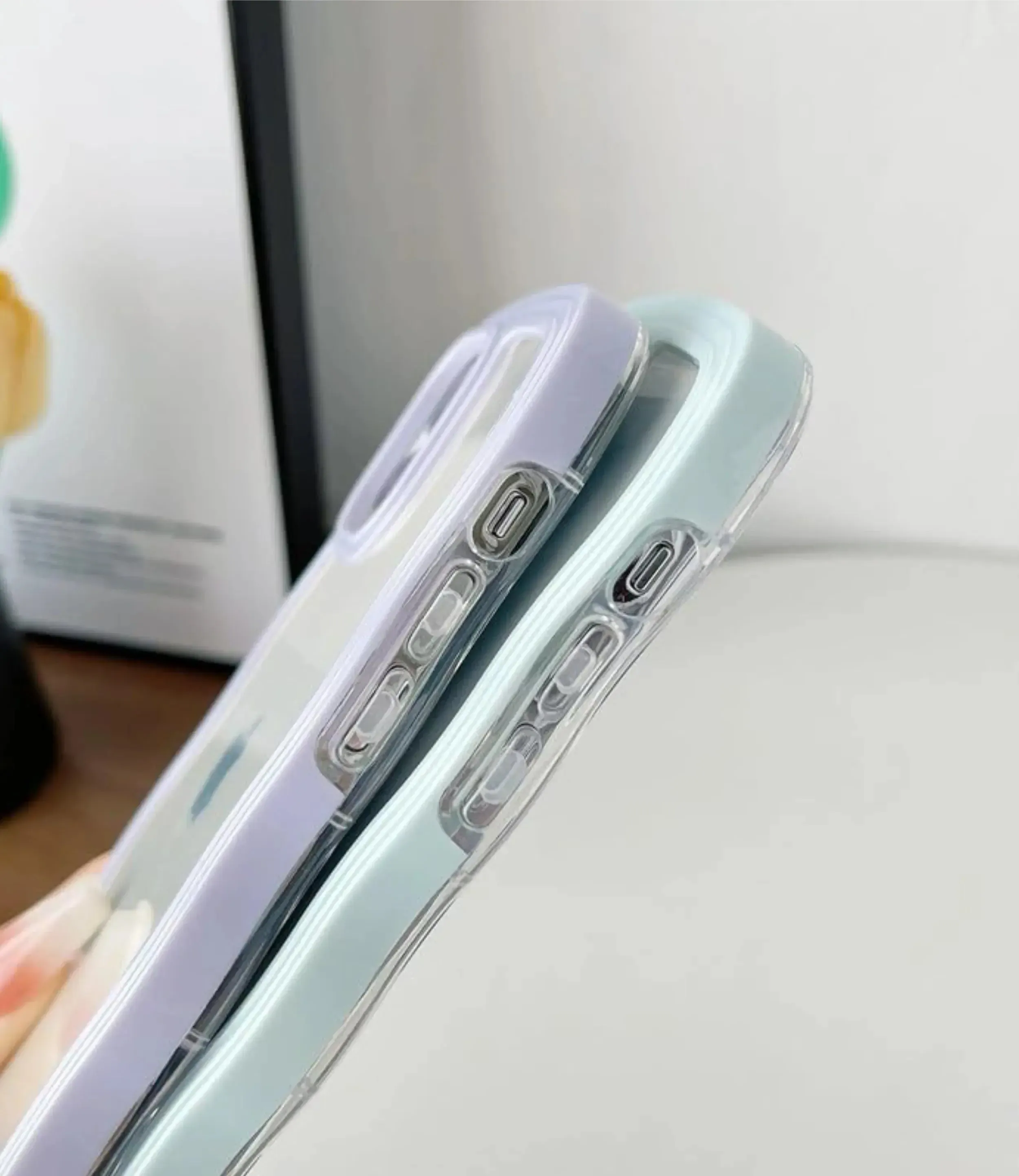 Lavender Wavy Clear Soft iPhone Case