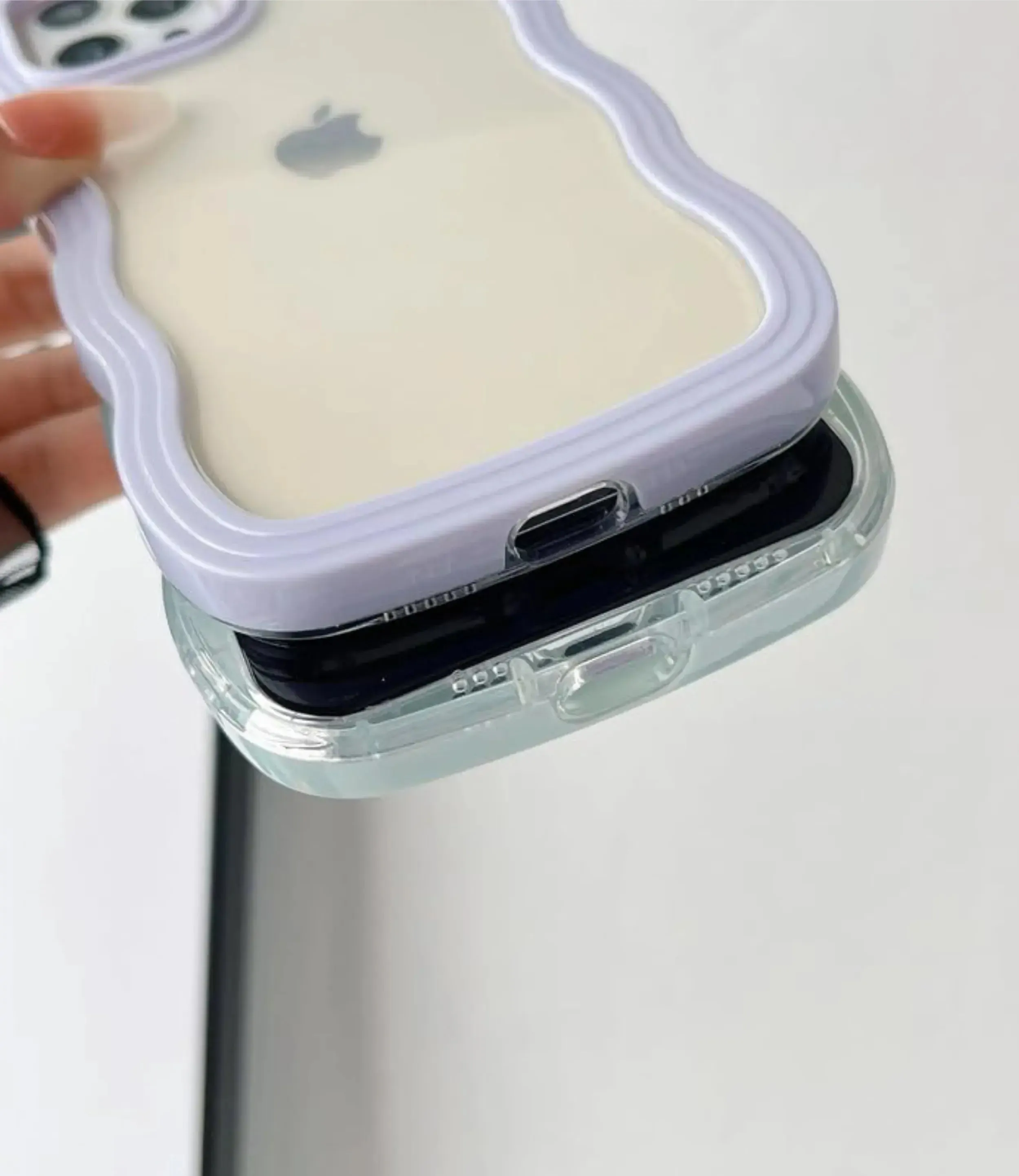 Lavender Wavy Clear Soft iPhone Case