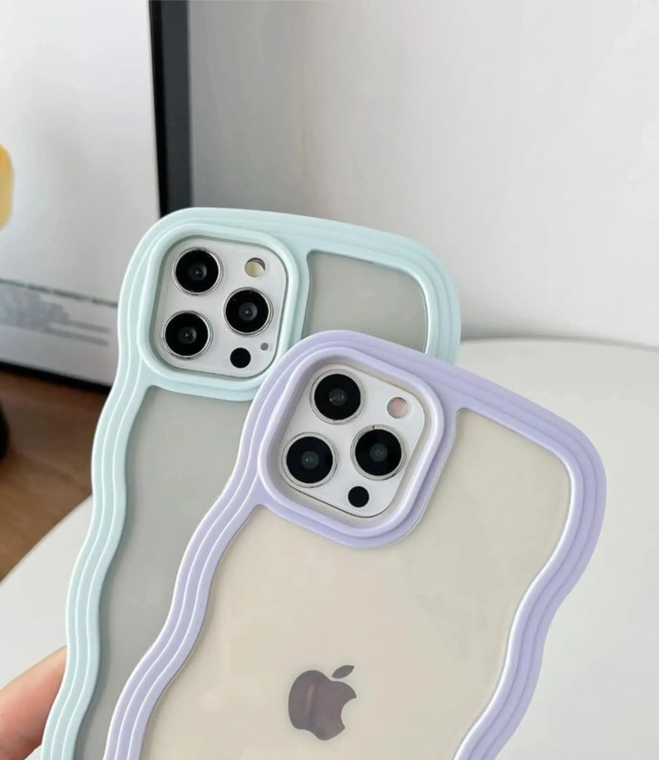 Lavender Wavy Clear Soft iPhone Case