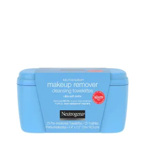 Neutrogena Makeup Remover Facial Cleansing Towelettes, Daily Face Wipes to Remove Dirt, Oil, Makeup & Waterproof Mascara, Gentle, Alcohol-Free, 25 Ct