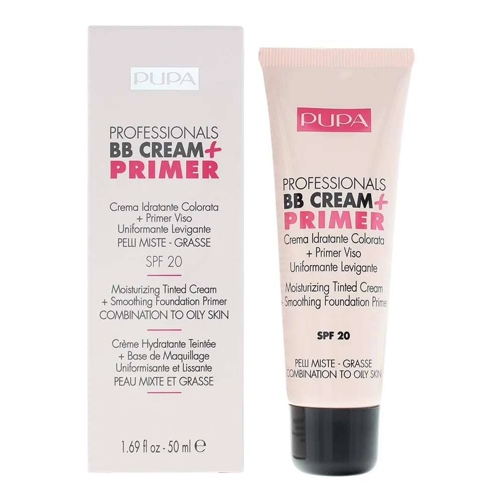 Pupa Professionals BB Cream   Primer 001 Nude SPF 20 Tinted Cream 50ml Combination To Oily Skin
