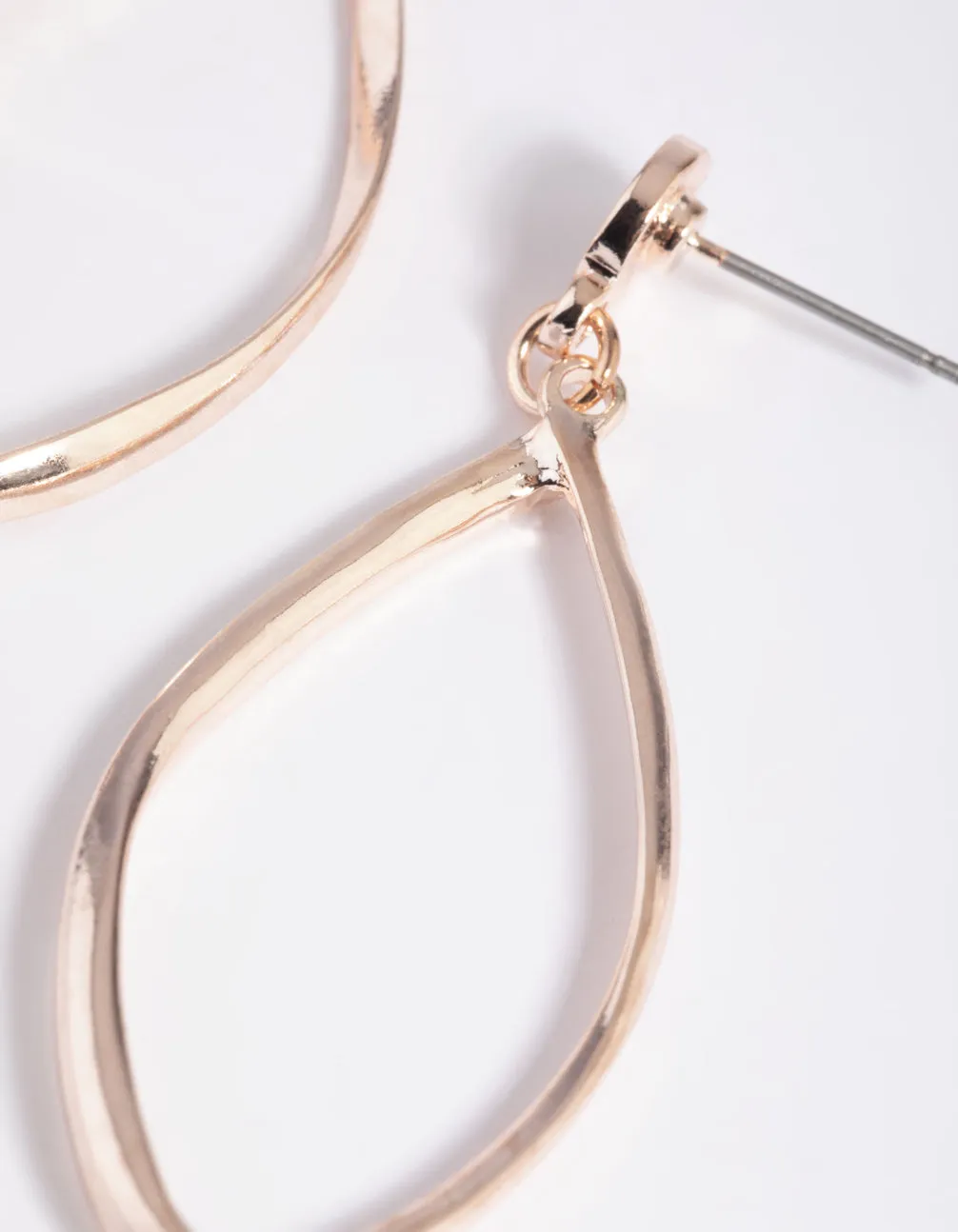 Rose Gold Diamante Pave Drop Earrings