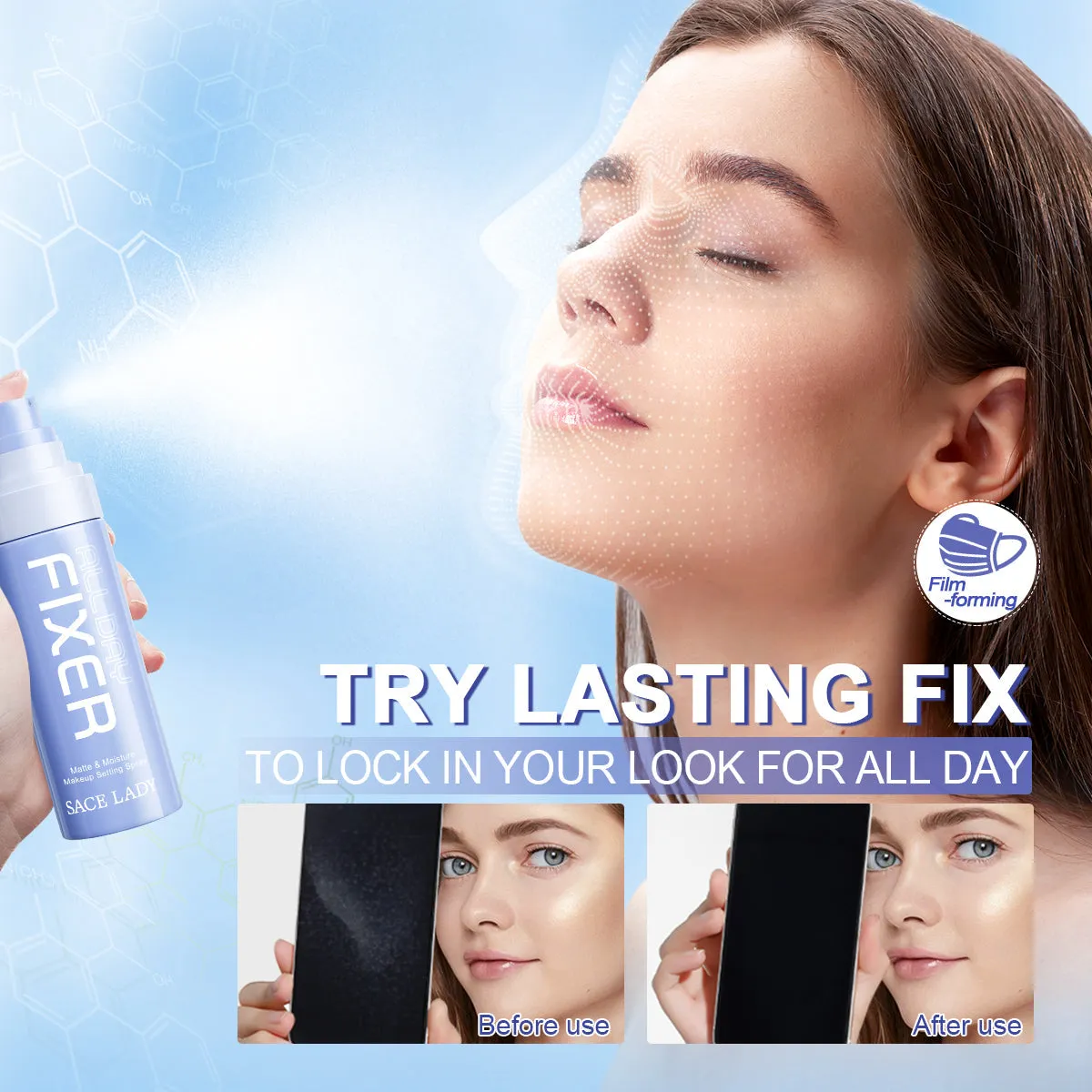SACE LADY Setting Spray – Long-Lasting, Oil Control, Matte & Moisturizing Facial Mist (80ml)