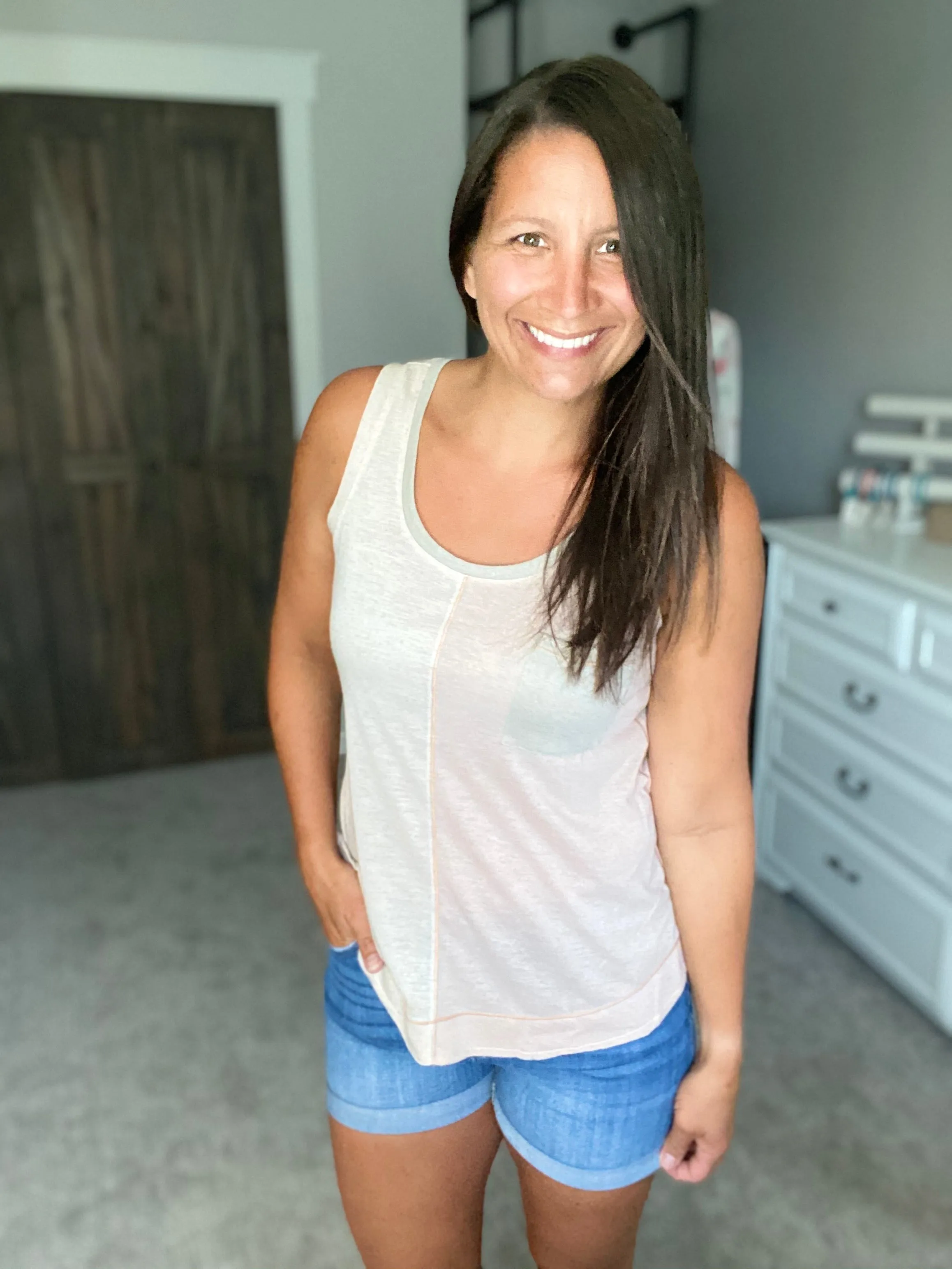 So Soft Coloblock Tank Blush