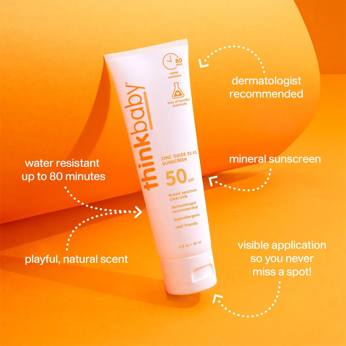 thinkbaby safe sunscreen SPF 50  3oz