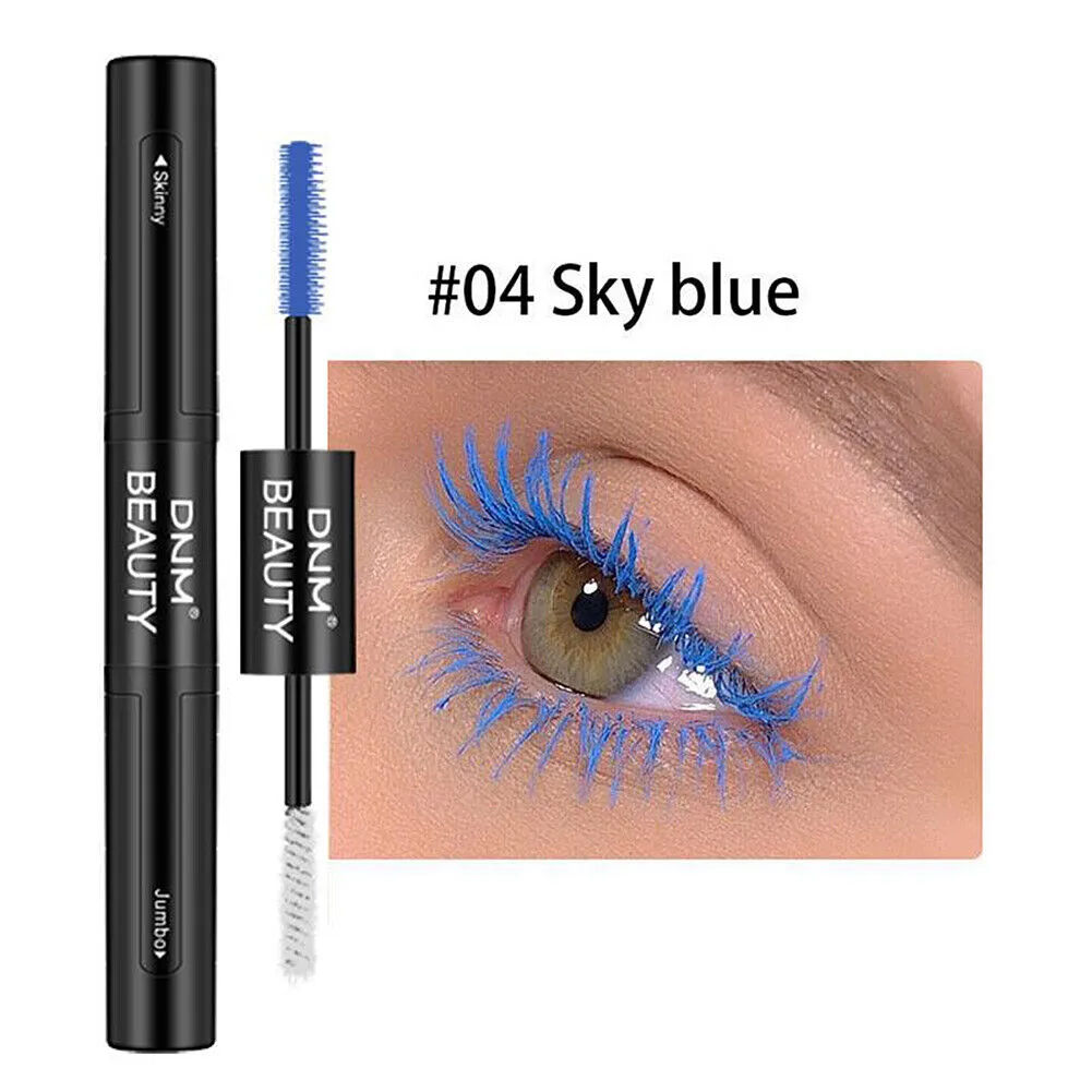 US 1-2Pcs Dual Head 4D Silk Fiber Eyelash Extension Colorful Waterproof Mascara