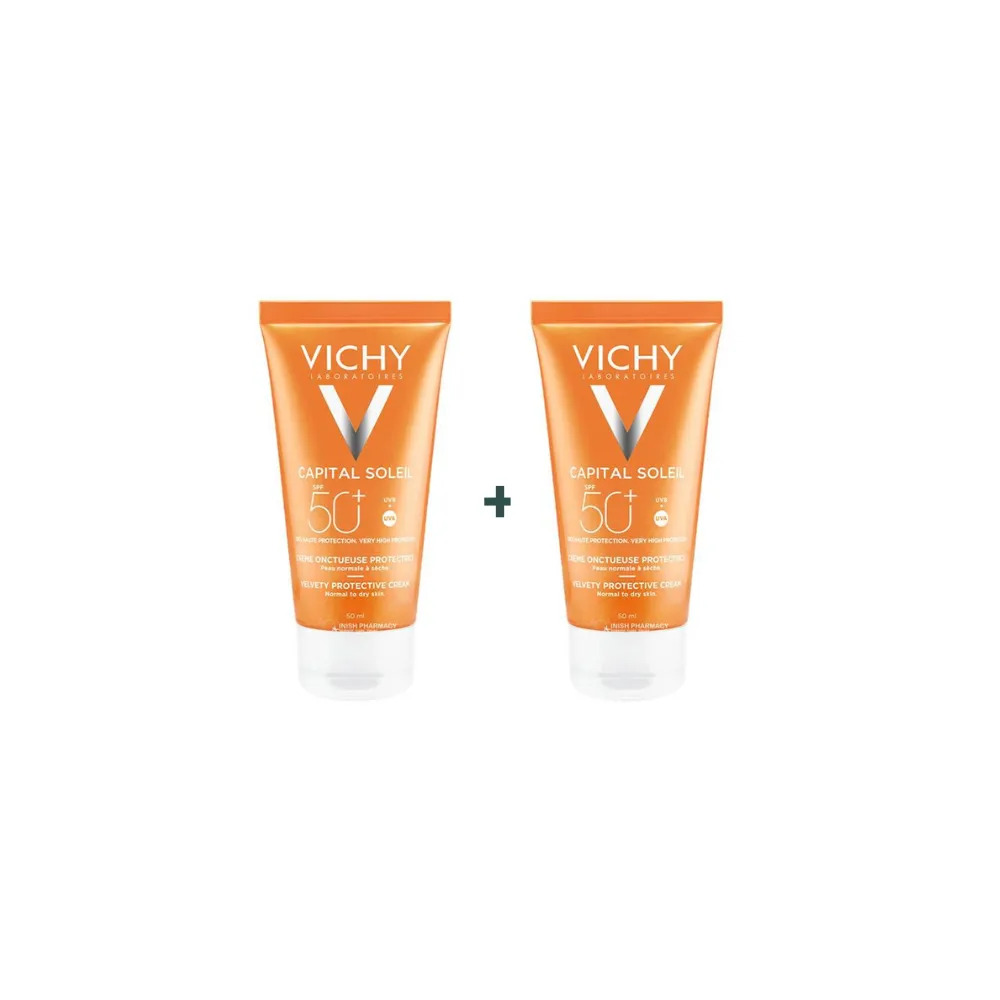 VICHY SUNKIT SPF 50 SKIN-PERFECTING VELVETY CREAM FOR DRY SKIN 50ml   1 FREE